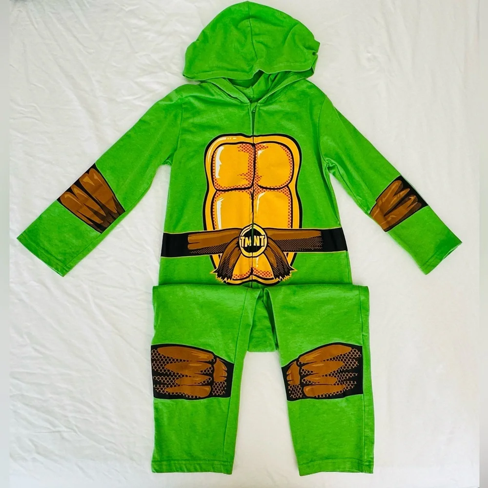 Teenage Mutant Ninja Turtles Kids Zip Up Hooded One-Piece Costume, Size 6
